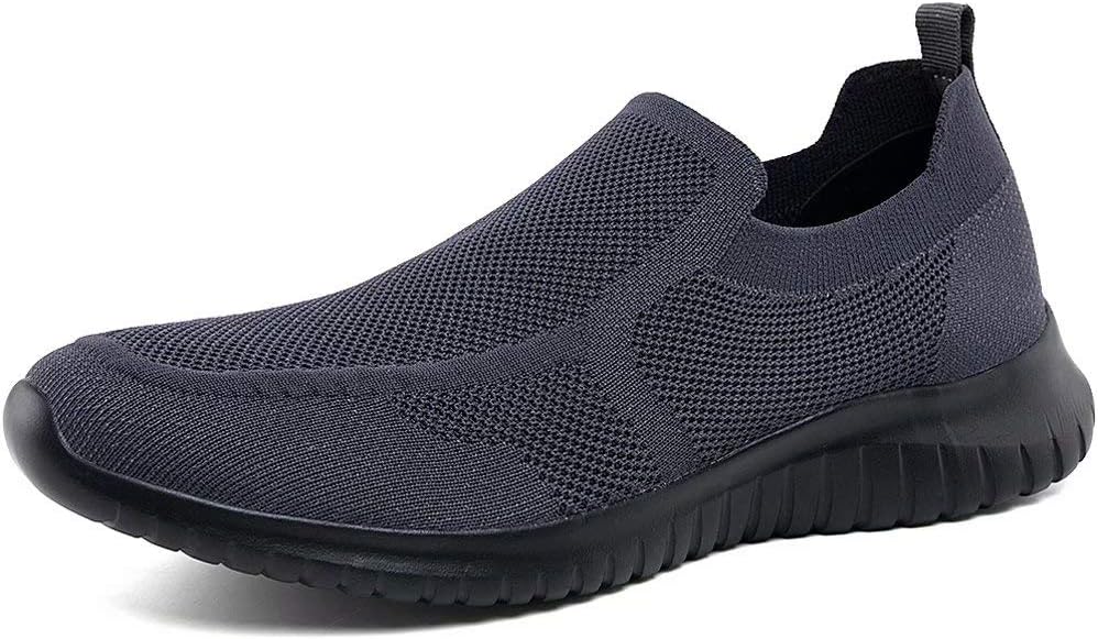 konhill Mens Slip-On Knit Walking Sneakers