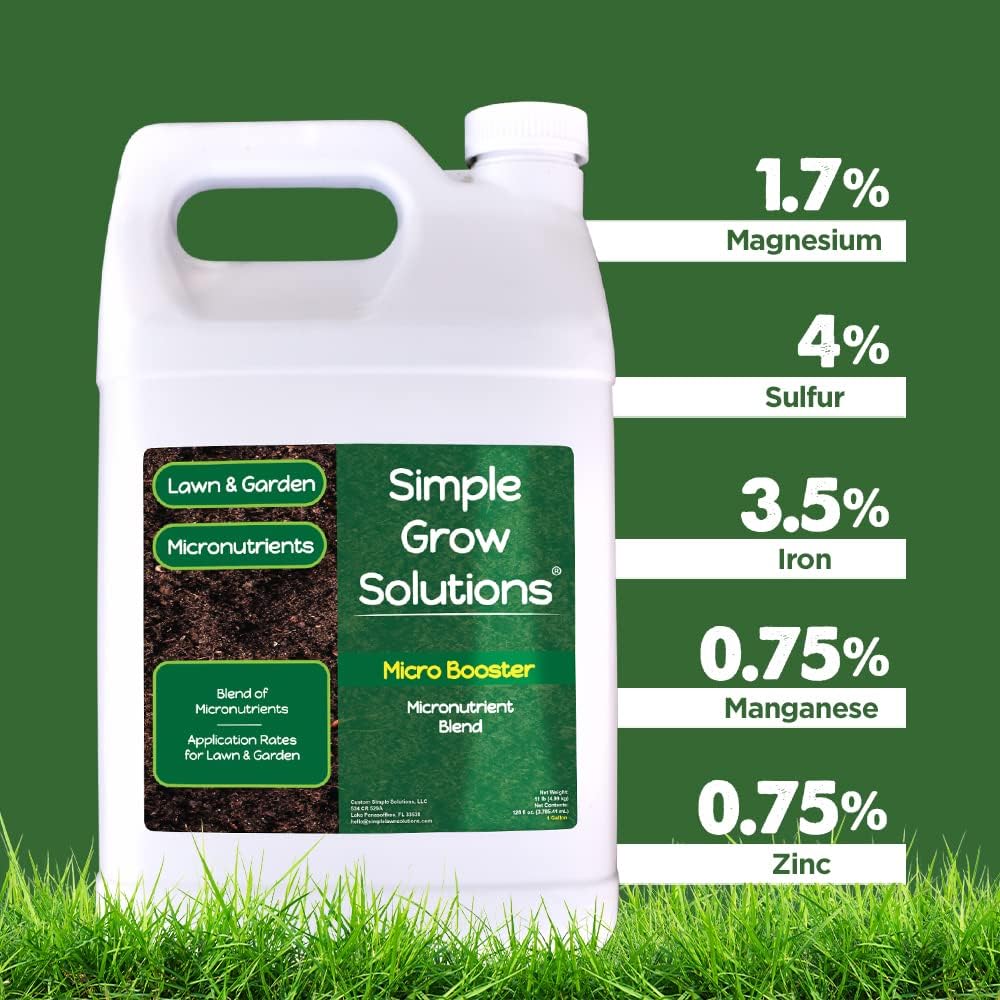 Organic Micronutrient Booster- Complete Plant & Turf Nutrients- Simple Grow Solutions- Garden & Lawn Fertilizer- Grower, Gardener- Liquid Food for Grass, Tomatoes, Flowers, Vegetables (32 Ounce)