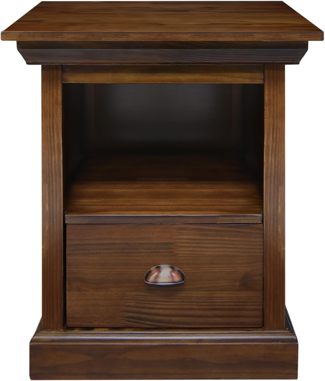 Lincoln Nightstand with Pull-Out Concealed Bottom Shelf, Concealment Furniture