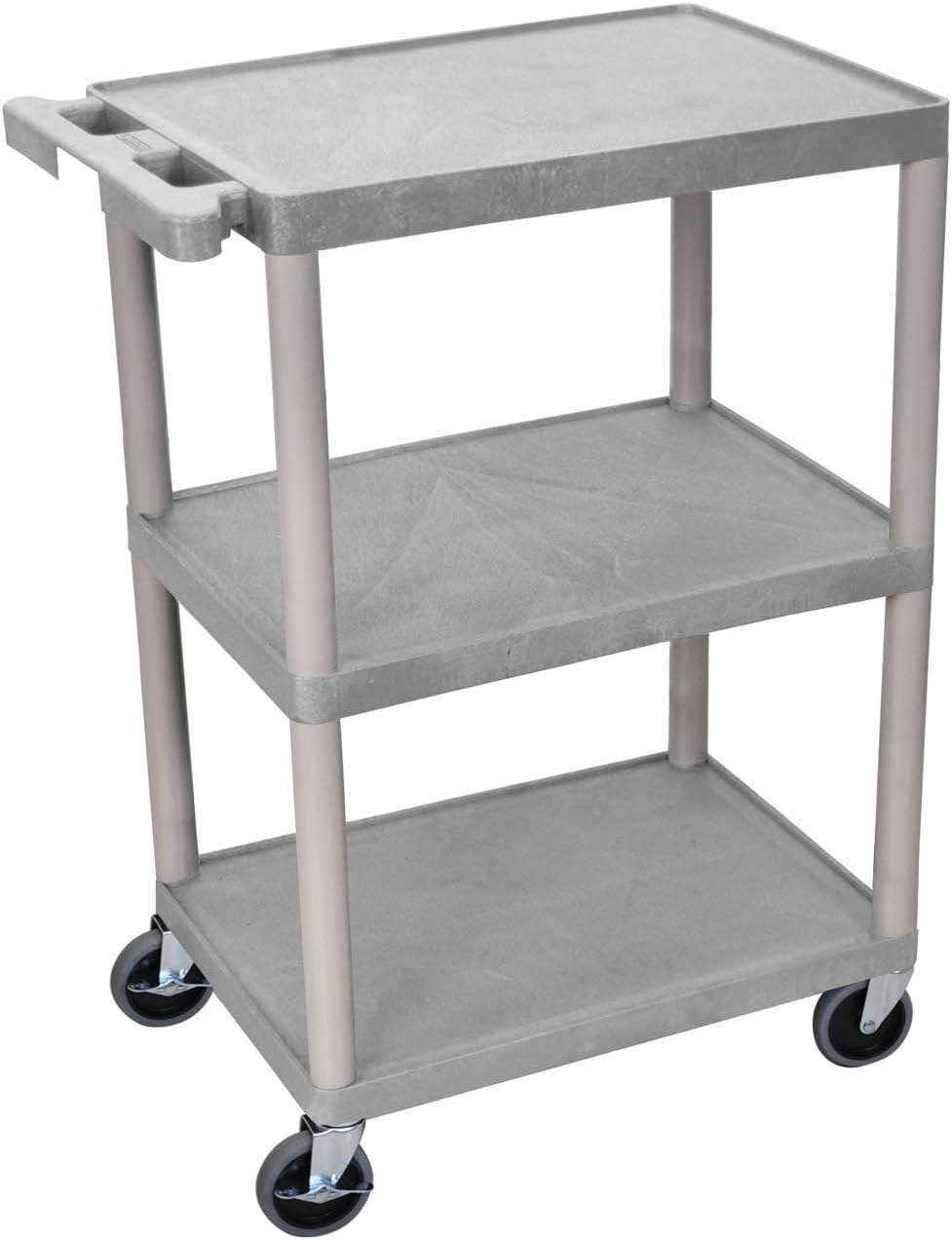 Luxor Multipurpose Storage Utility Cart 3 Shelves Structural Foam Plastic - Red