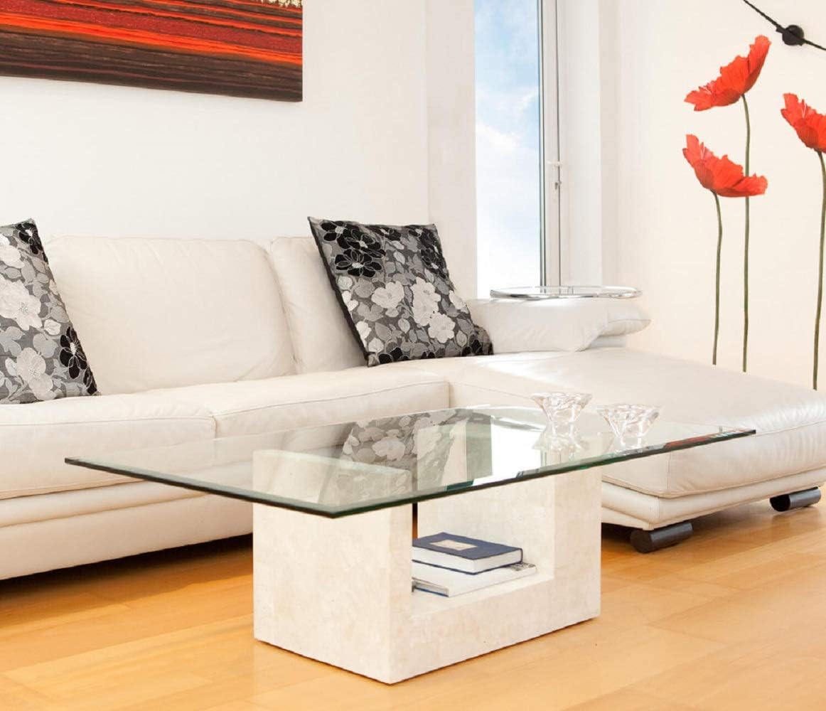 Clear Tempered Glass Table Top 22 Inch Square Flat Polished Edge with 1/4 Inch Thickness for Dining, Coffee or Side Tables by Fab Glass and Mirror