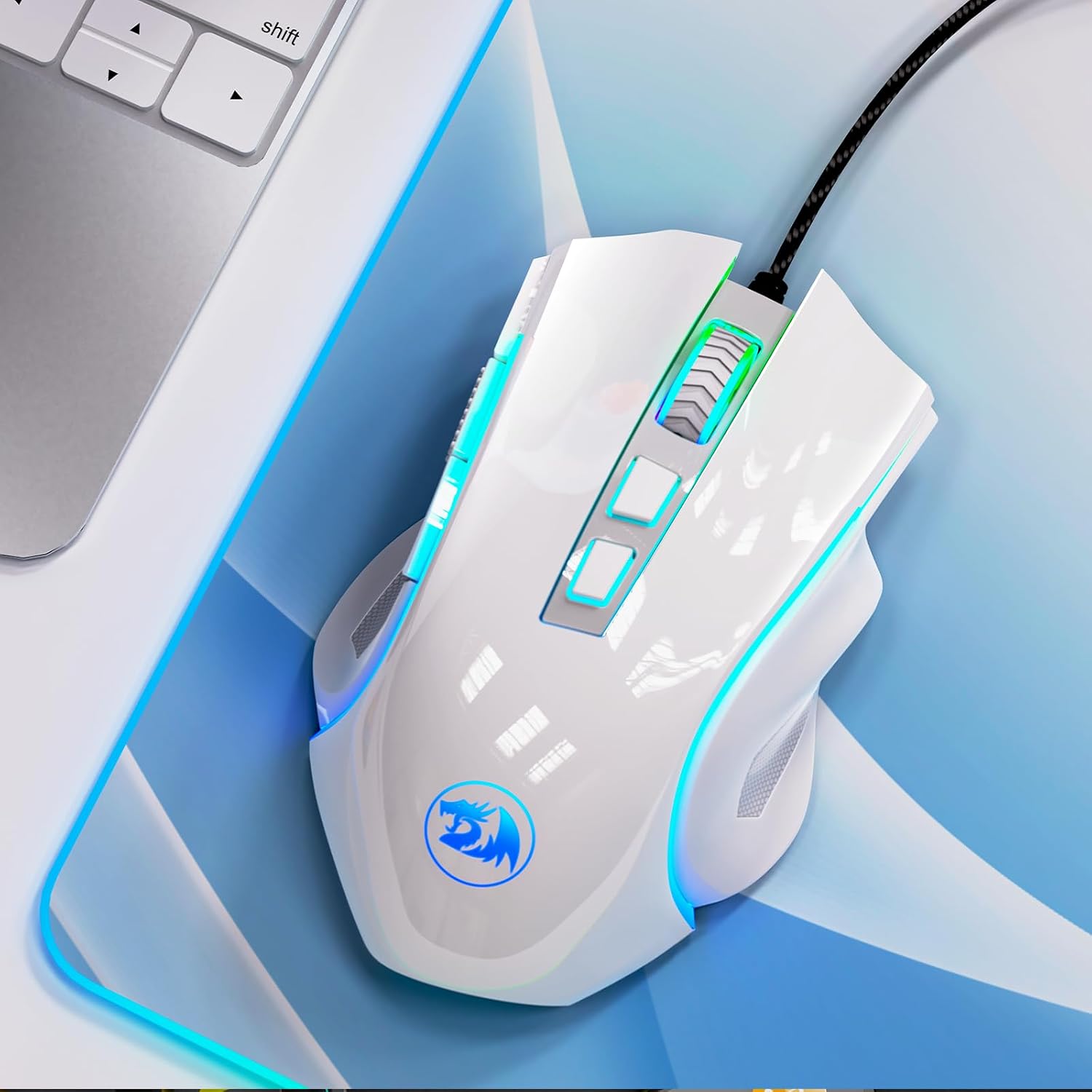 Redragon M602 Gaming Mouse, Ergonomic RGB Gaming Mouse Wired with 7200 Adjustable DPI, 9 Programmable Buttons, Professional Software for Gamer Office [Black]
