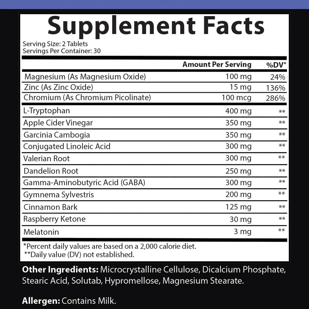 Garcinia Cambogia PM Weight Loss Sleep, All Natural Supplement w/Valerian Root & Melatonin to Help Burn Fat Overnight, Night Time Appetite Suppressant