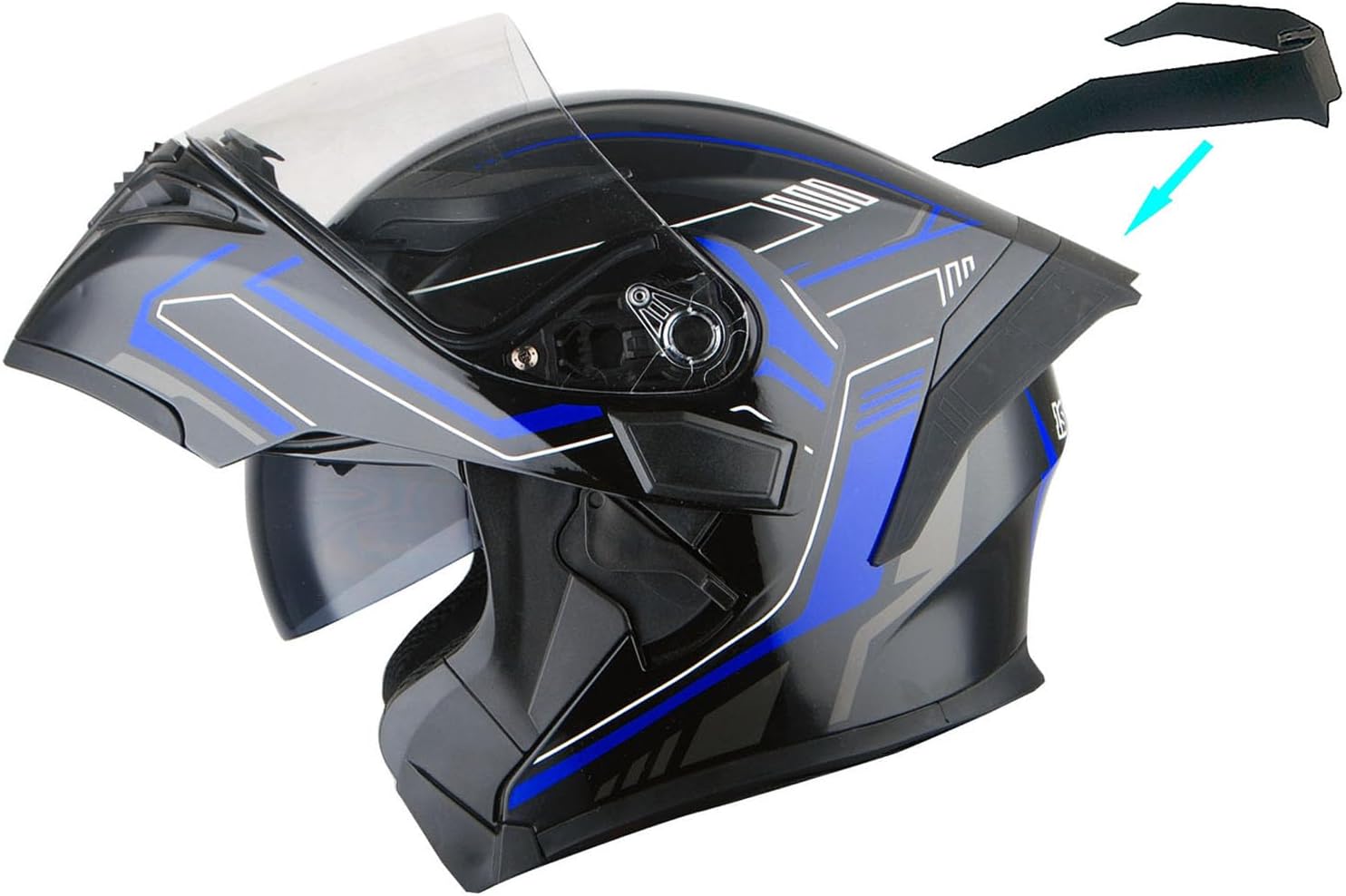 1Storm Motorcycle Modular Full Face Helmet Bike Flip up Dual Visor Sun Shield: HB89 Matt Black