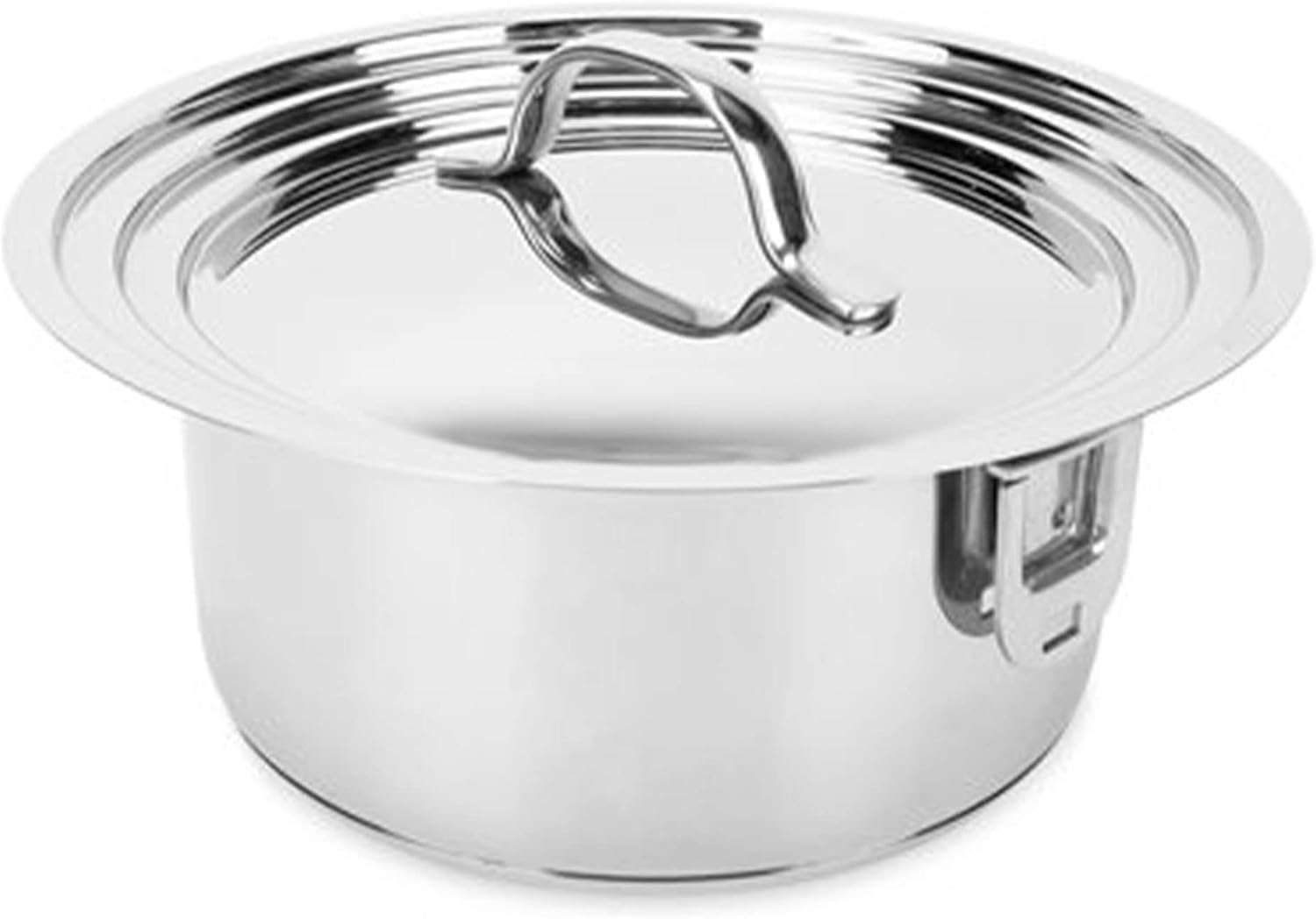 Camco 7 Piece Stainless Steel Cookware Nesting Pots and Pans Set w/Lids, Detachable Handles & Storage Strap for Camping, Tailgating, and RV