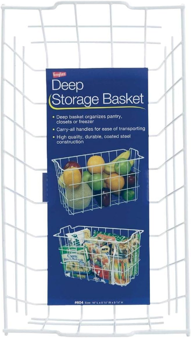 Grayline 40604, Deep Storage Basket, White