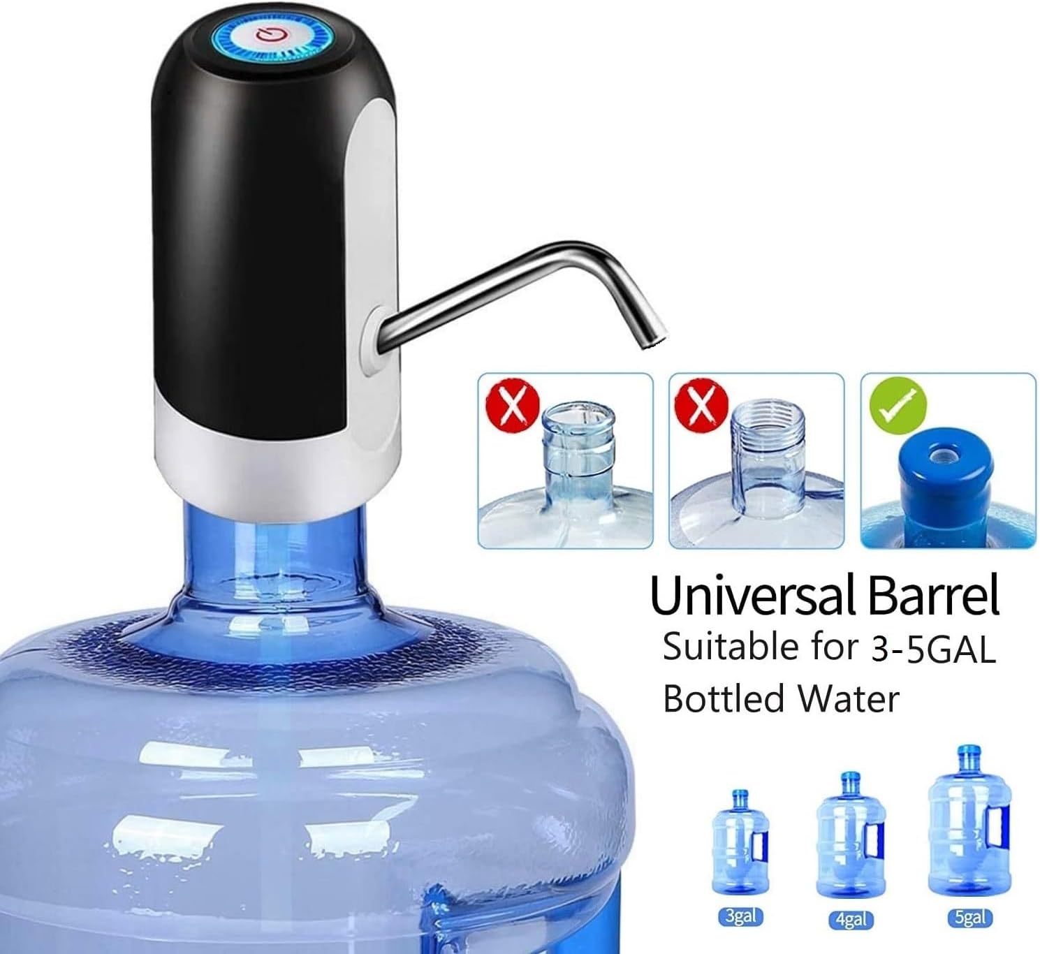 Myvision 5 Gallon Water Dispenser,Portable USB Charging Water Bottle Pump