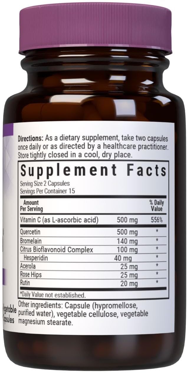 Bluebonnet Nutrition Super Quercetin Vegetable Capsules, Vitamin C Formula, Best for Seasonal & Immune Support, Non GMO, Gluten Free, Soy Free, Milk Free, Kosher, 60 Vegetable Capsules | Immune Health; Non-GMO, Vegan, Kosher Certified, Gluten-Free, Soy-F…