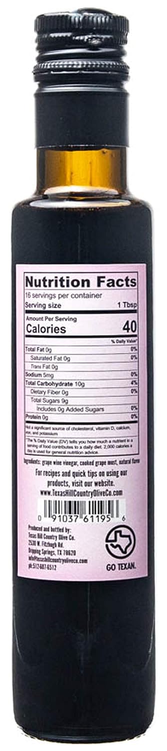 White Lemon Balsamic Vinegar - Gourmet Barrel Aged Infused Balsamic Vinegar - Great for Dressing Dipping Glazing - No Artificial Flavors or Added Sugar - Made in Texas (8.5 oz)