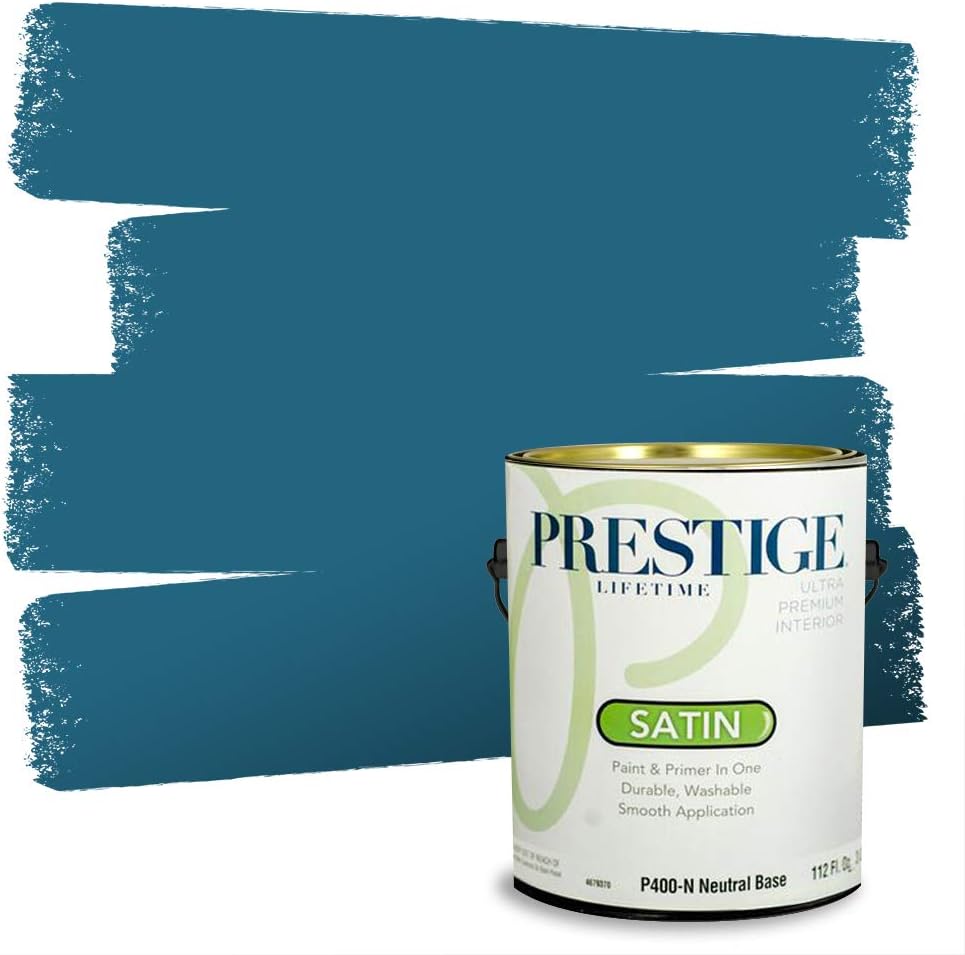 Prestige Paints E400-P-SW6506 Exterior Paint and Primer in One, 1-Gallon, Satin, Comparable Match of Sherwin Williams Vast, 1 Gallon, SW45-Vast Sky
