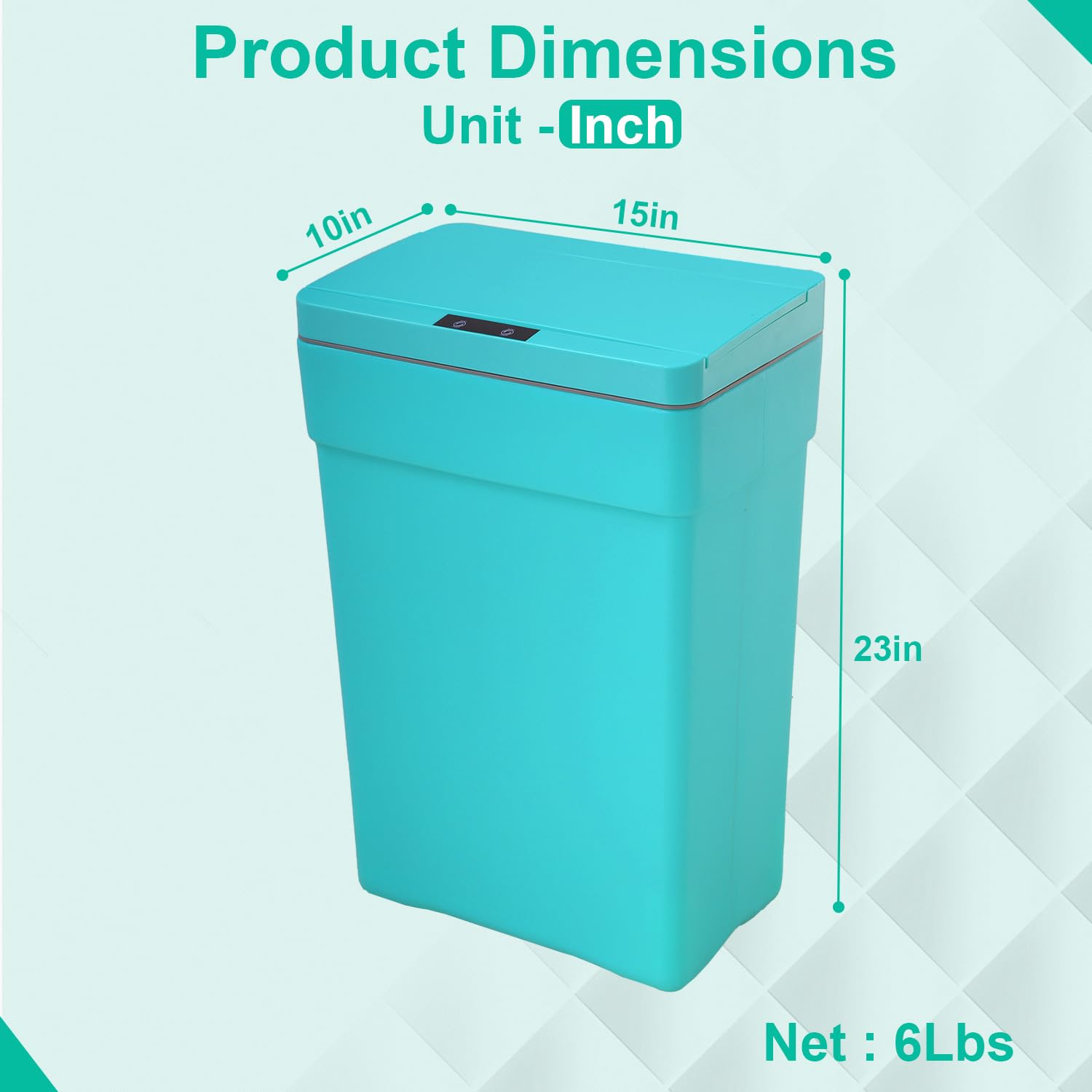 BestOffice 13 Gallon Trash Can Automatic Kitchen Trash Can Touch Free High-Capacity Garbage Can with Lid for Bedroom Bathroom Home Office 50 Liter