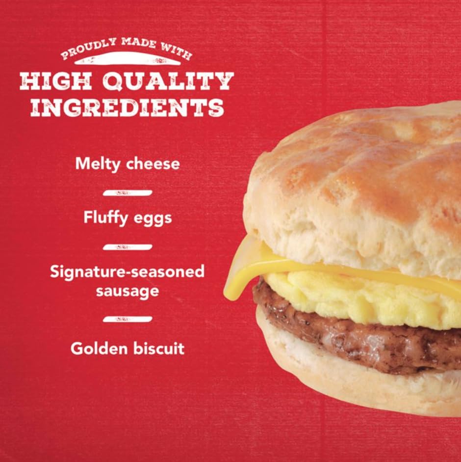 JIMMY DEAN BREAKFAST SANDWICH SAUSAGE, EGG & CHEESE BISCUIT 9 OZ PACK OF 3