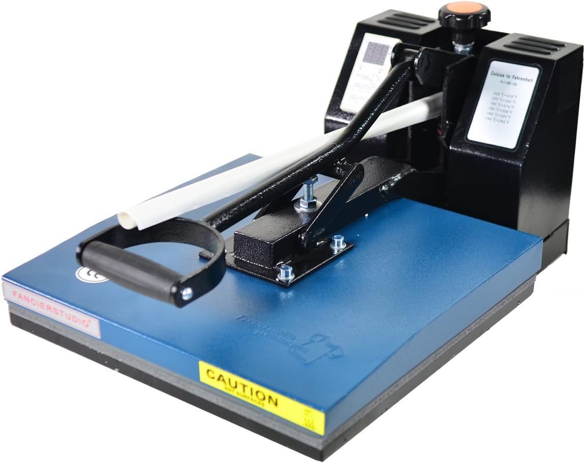 Fancierstudio Digital Heat Press 15 x 15 Sublimation Rhinestone Heat T-Shirt Machine15x15 B/BLK