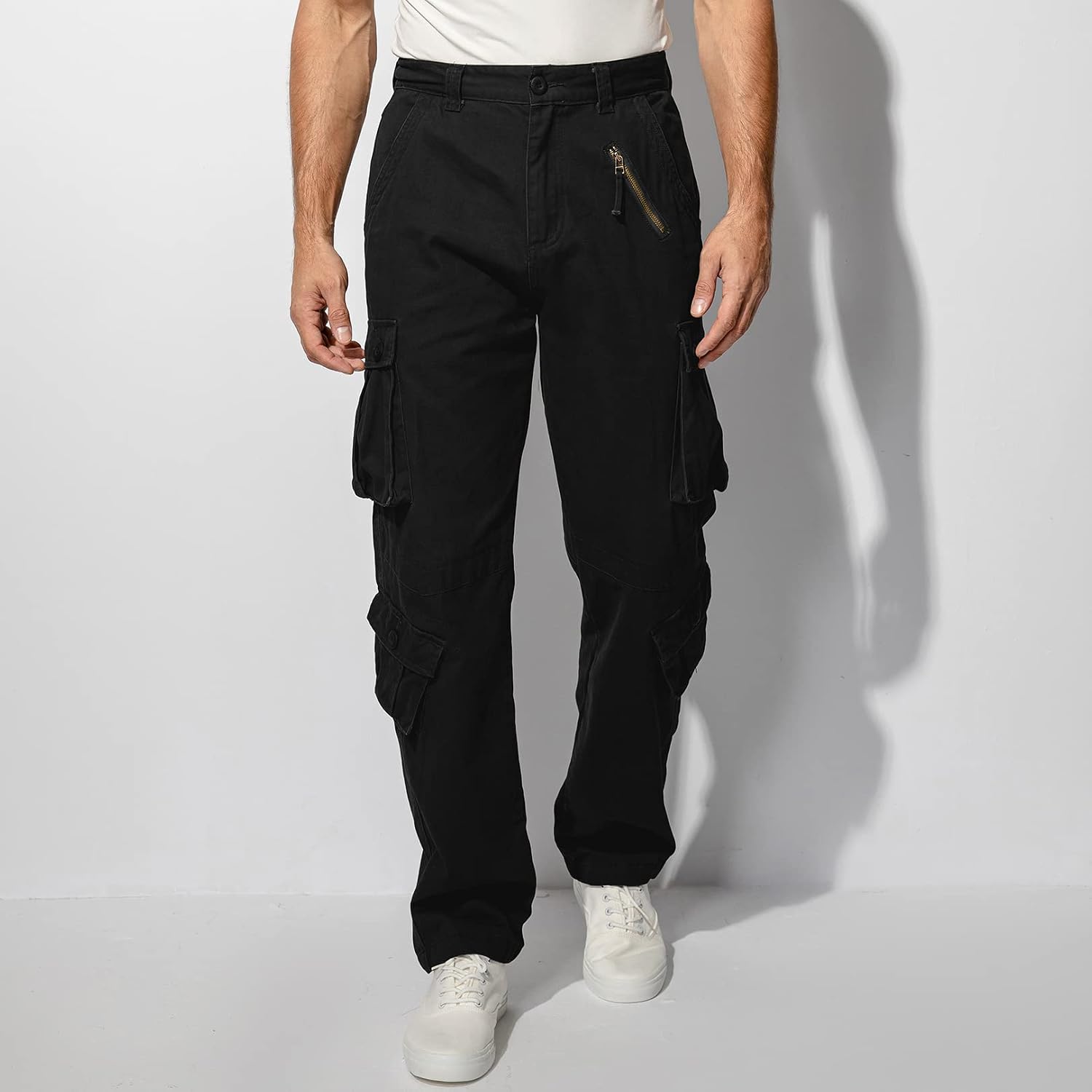 Mens Cargo Pants Camo Work Tactical Rip Stop BDU Casual Army Military Pants | 100% Cotton,Wear Resistant,Breathable,Sweat-absorbent,Men's Wild Cargo Pants with 8 Pockets,Relaxed Loose Fit Hiking Pants