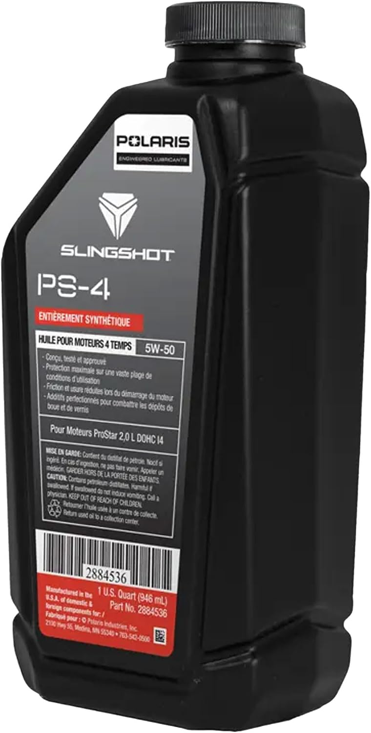PS-4 Full Synthetic Oil 5W-50 1qt Bottle 2884536 Polaris Slingshot 4-Cycle Engine Oil