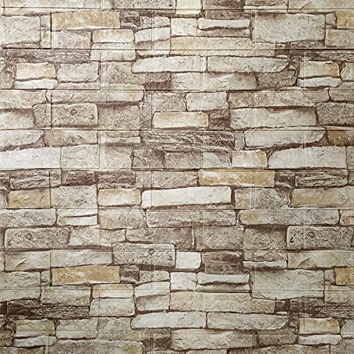 3D Self Adhesive Foam Wall Panels, 10 Tiles Cover 57 sq feet, Peel and Stick Brick Wallpaper for Living Room Bedroom Wall Decoration