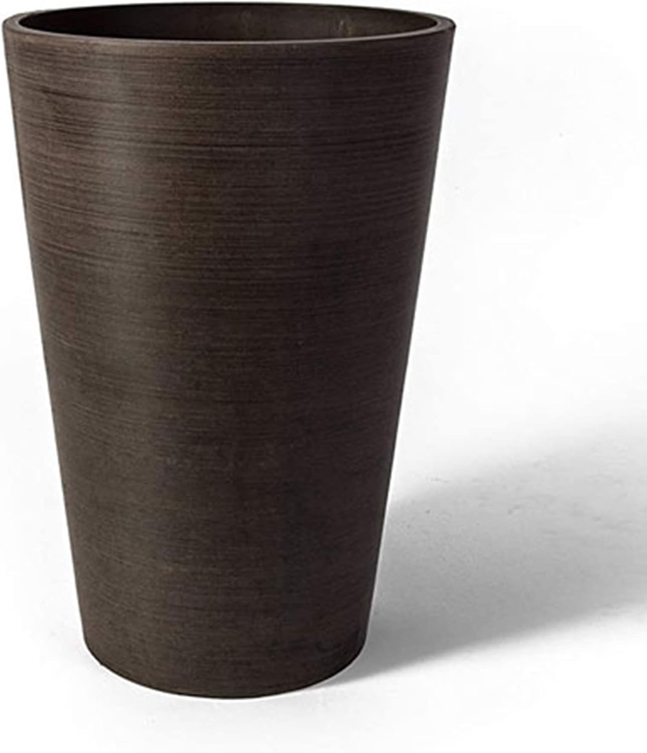 Algreen Valencia Round Planter Pot, 12.25 by 18-Inch, Textured Brown | Round Shape, Indoor Use, UV And Weather Resistant, Drainage Hole With Removable Plug, Lightweight 5.51 lb
