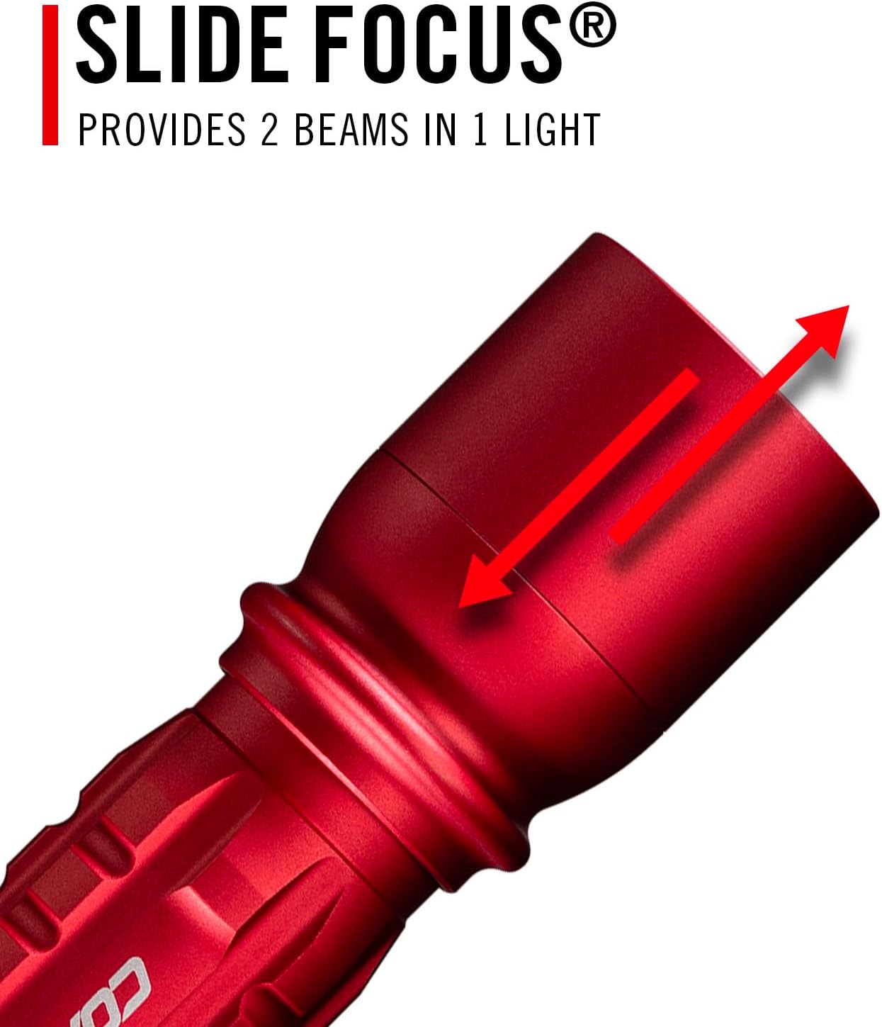 Coast XP11R 2600 Lumen USB-C Rechargeable LED Flashlight with Slide Focus and Pure Beam Focusing Optic, 4 Light Modes, Black
