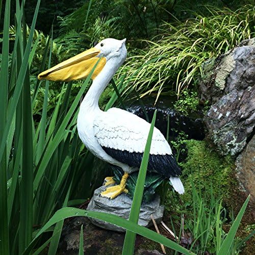 homestyles 20 in. Pelican on Ocean Coastal Rock Collectible Beach Statue-Natural Finish