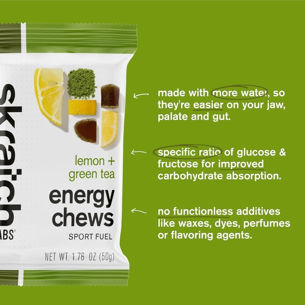 Skratch Labs Energy Chews, Caffeinated Sour Cherry, 10 Pack