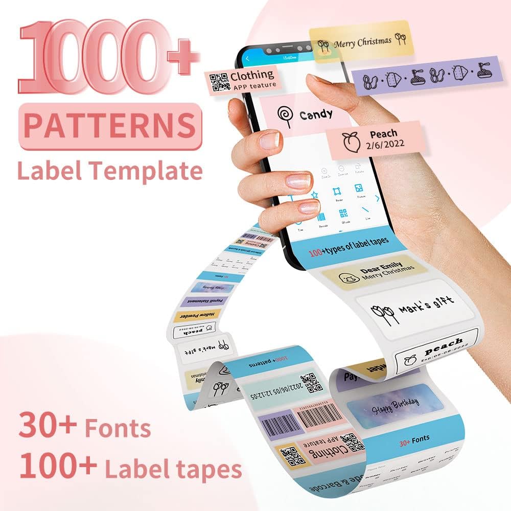 Phomemo Label Maker, D30 Bluetooth Mini Label Maker Machine with Tape