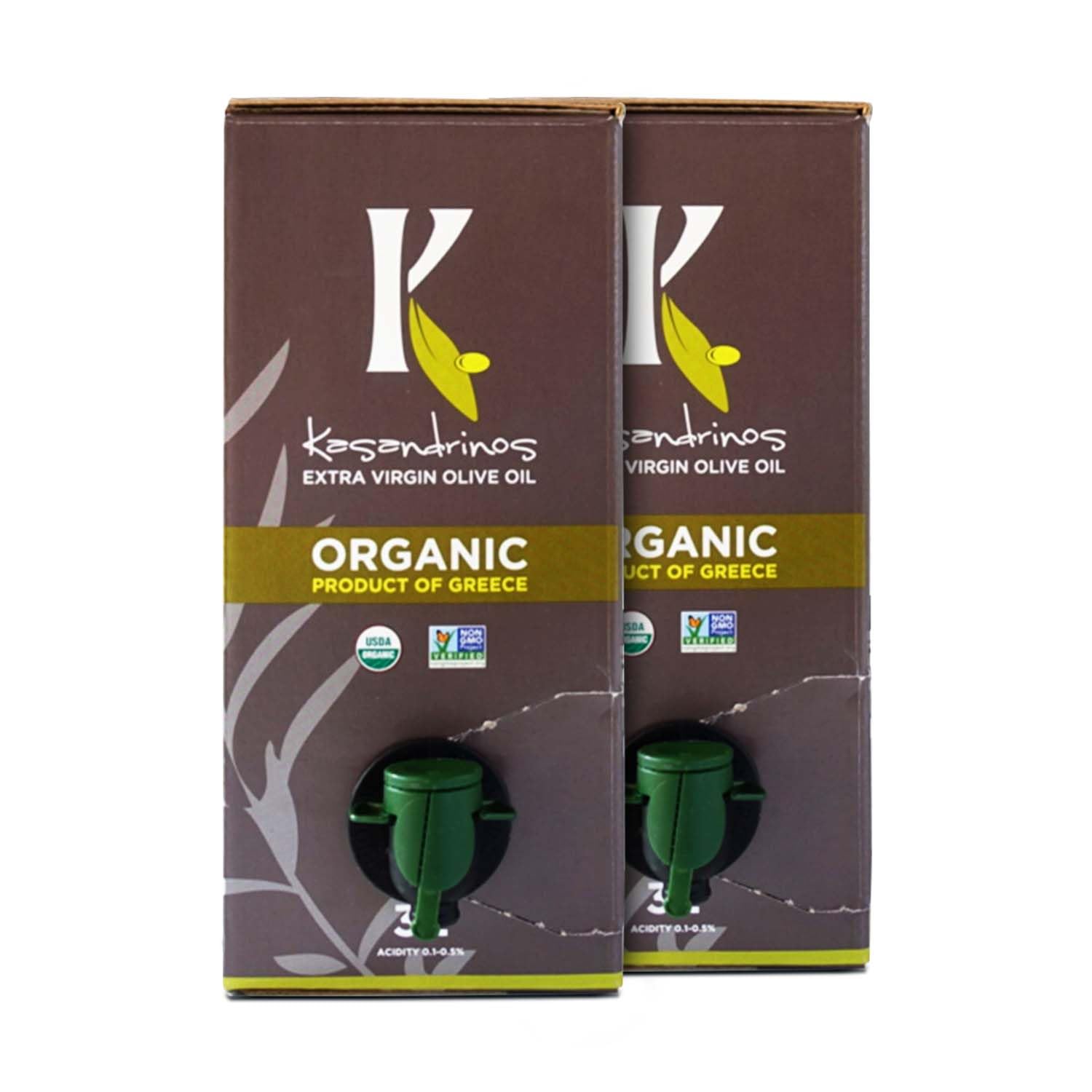 Kasandrinos Organic Olive Oil Extra Virgin, Polyphenol Rich Greek Olive Oil, 100% Organic First Cold Pressed, Mild + Delicate Flavor, Verified by Non GMO, 500 ml / 16.9 oz