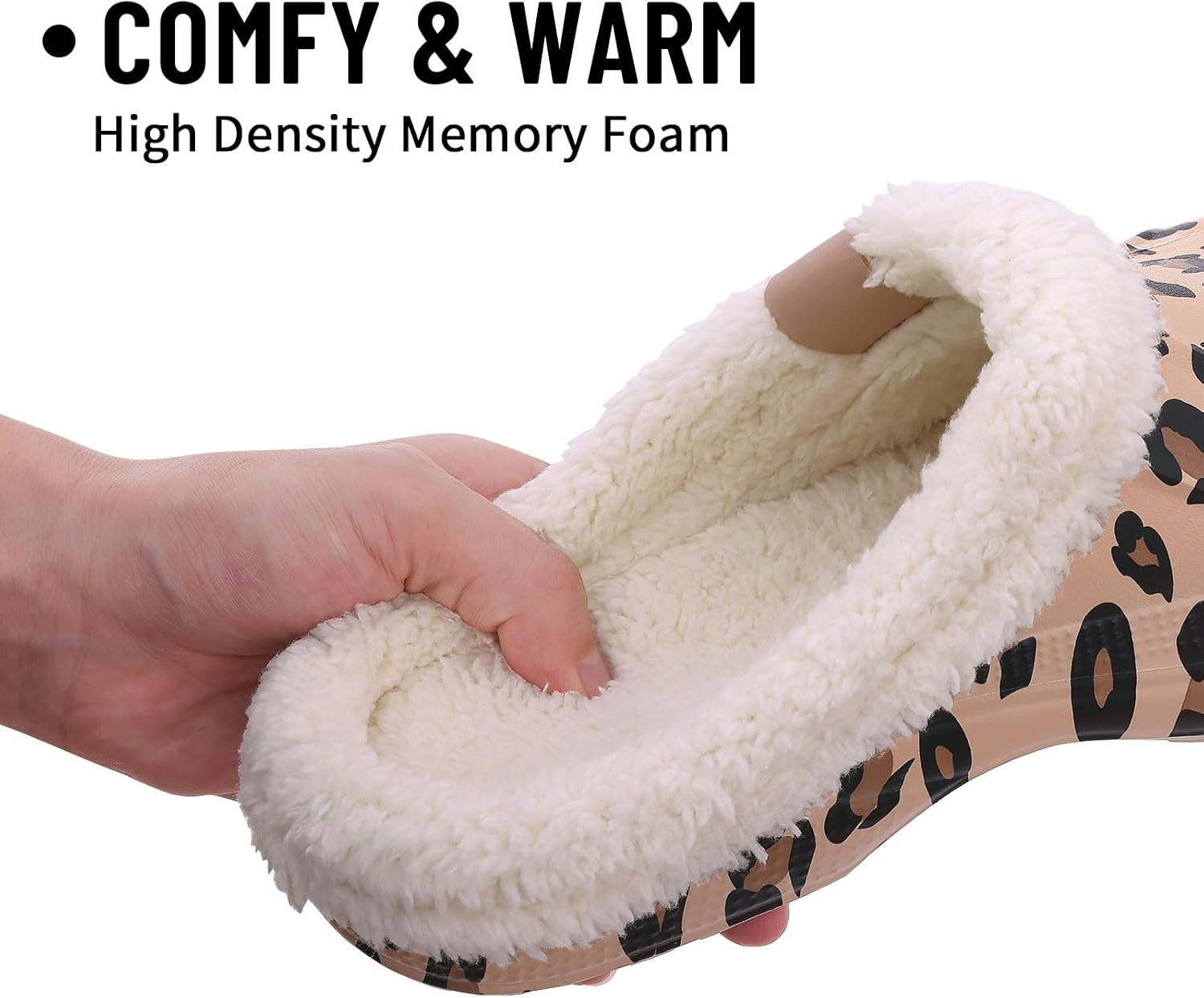 Beslip Fur Lined Clogs for Women & Men Fuzzy Slippers with Memory Foam