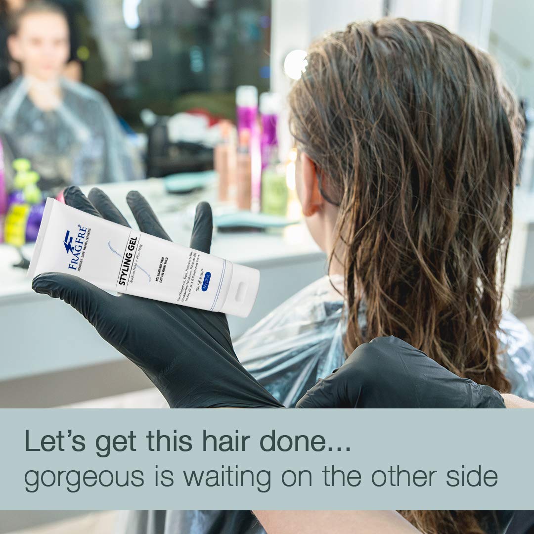 Styling Gel Fragrance Free 8 oz Medium Hold - Hair Styling Gel for Sensitive Skin - Hypoallergenic Parabens Free - Gluten Free Vegan Cruelty Free