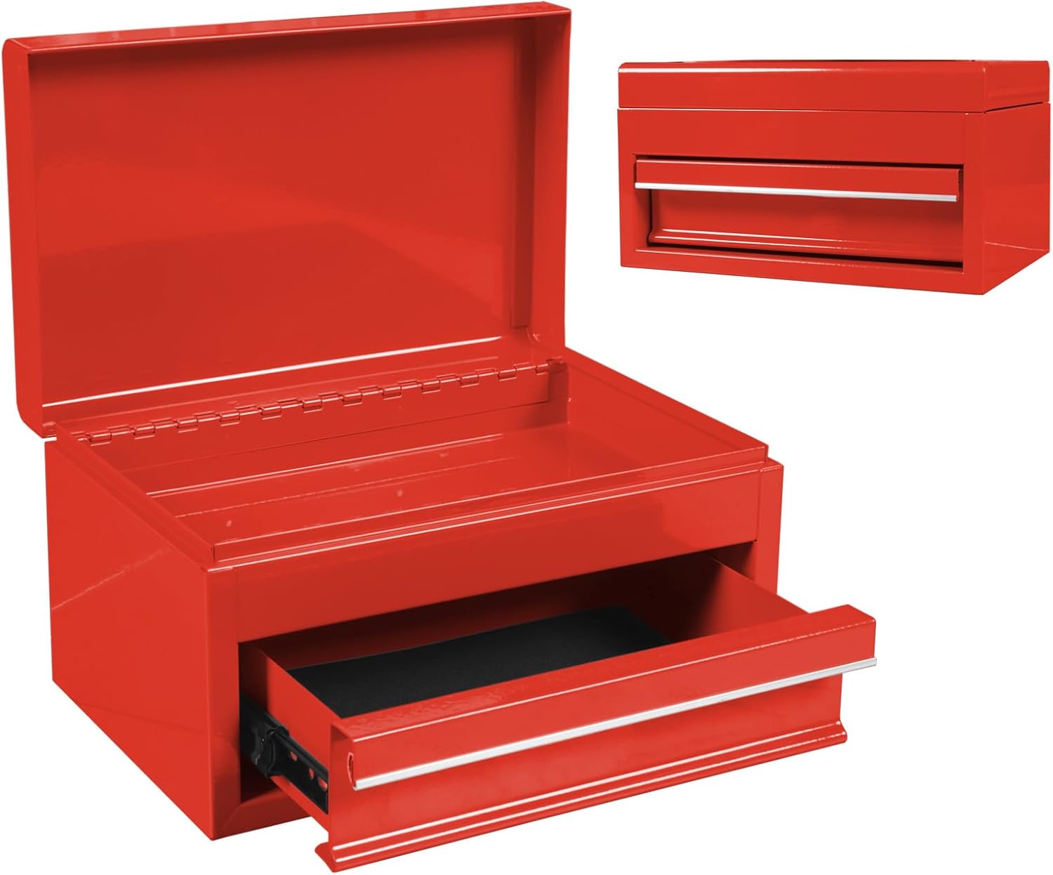 Torin ATB102B 16" Hip Roof Style Portable Steel Tool Box with Metal Latch Closure, Black