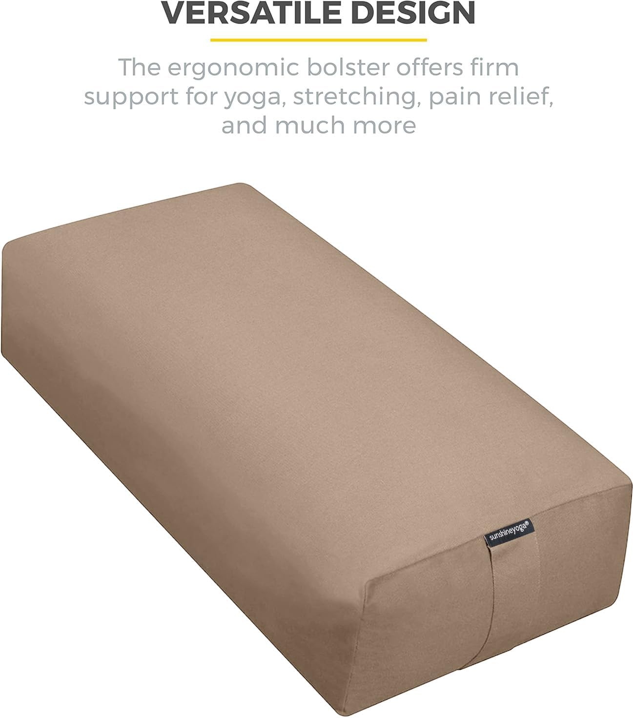 Firm Large Yoga Bolster, 24x12x6in