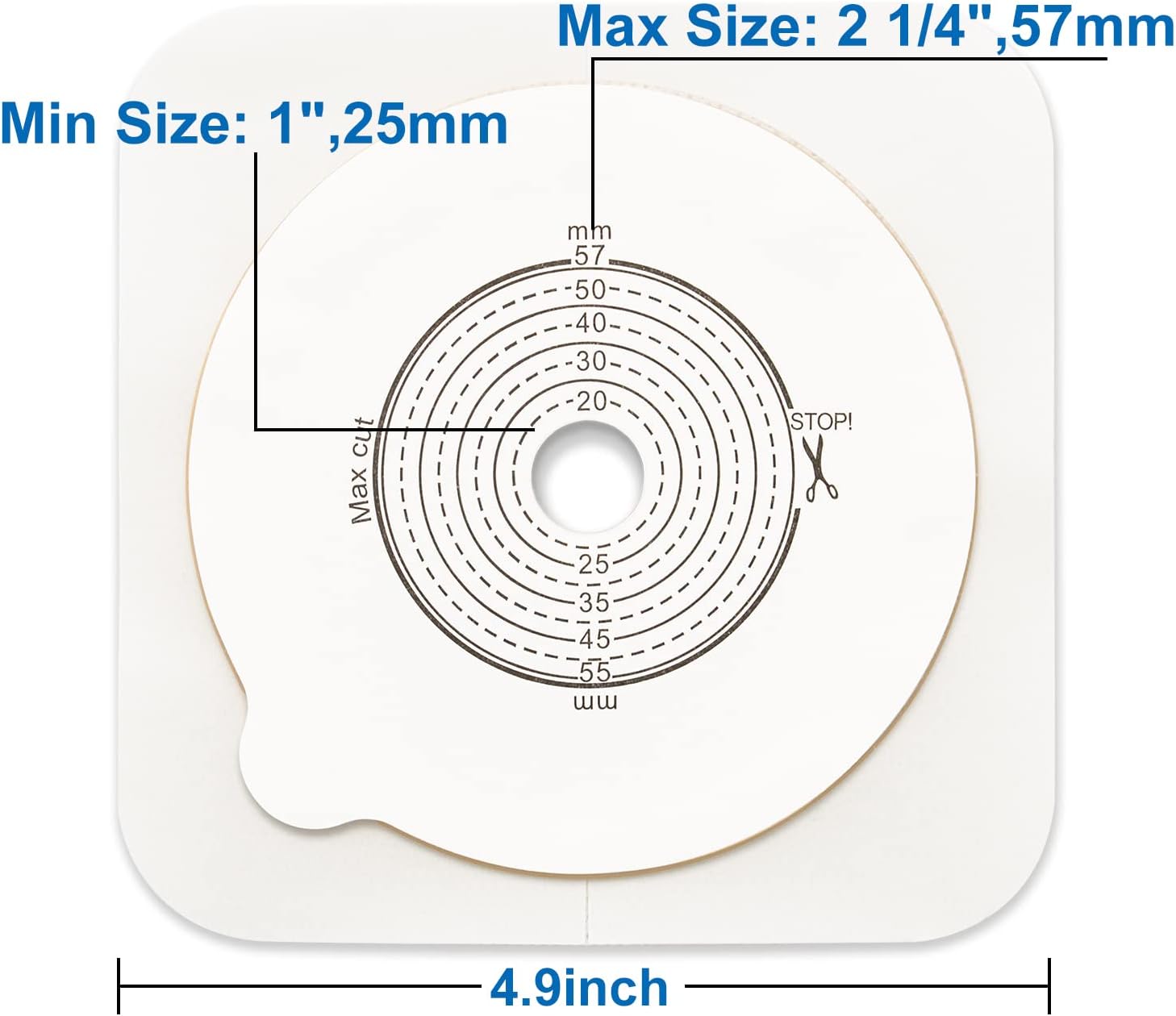 21 Pcs Colostomy Bags, Two-Piece Ostomy Pouches, 15-57mm Cut-to-Fit