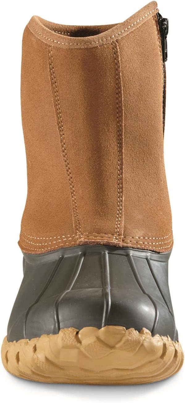 Guide Gear Men’s Side Zip Insulated Leather Duck Boots, Winter Boots for Men, Waterproof Rain Shoes, 400 Gram
