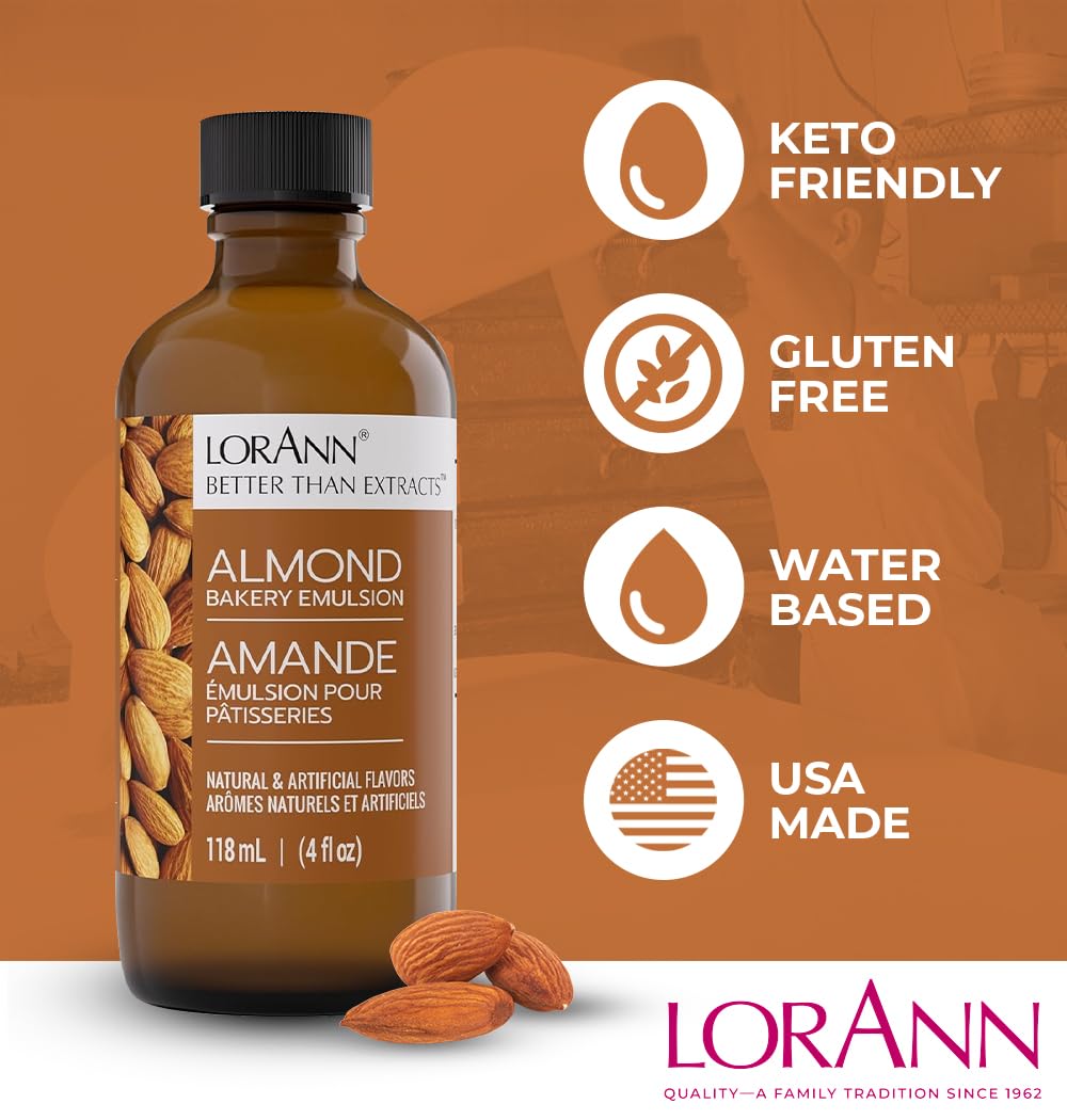 LorAnn Oils Peppermint Bakery Emulsion: True Essence, Ideal for Boosting Fruit Tones in Cakes, Cookies & Desserts, Gluten-Free, Keto-Friendly, Extract Substitute Essential for Your Kitchen, 16 Oz