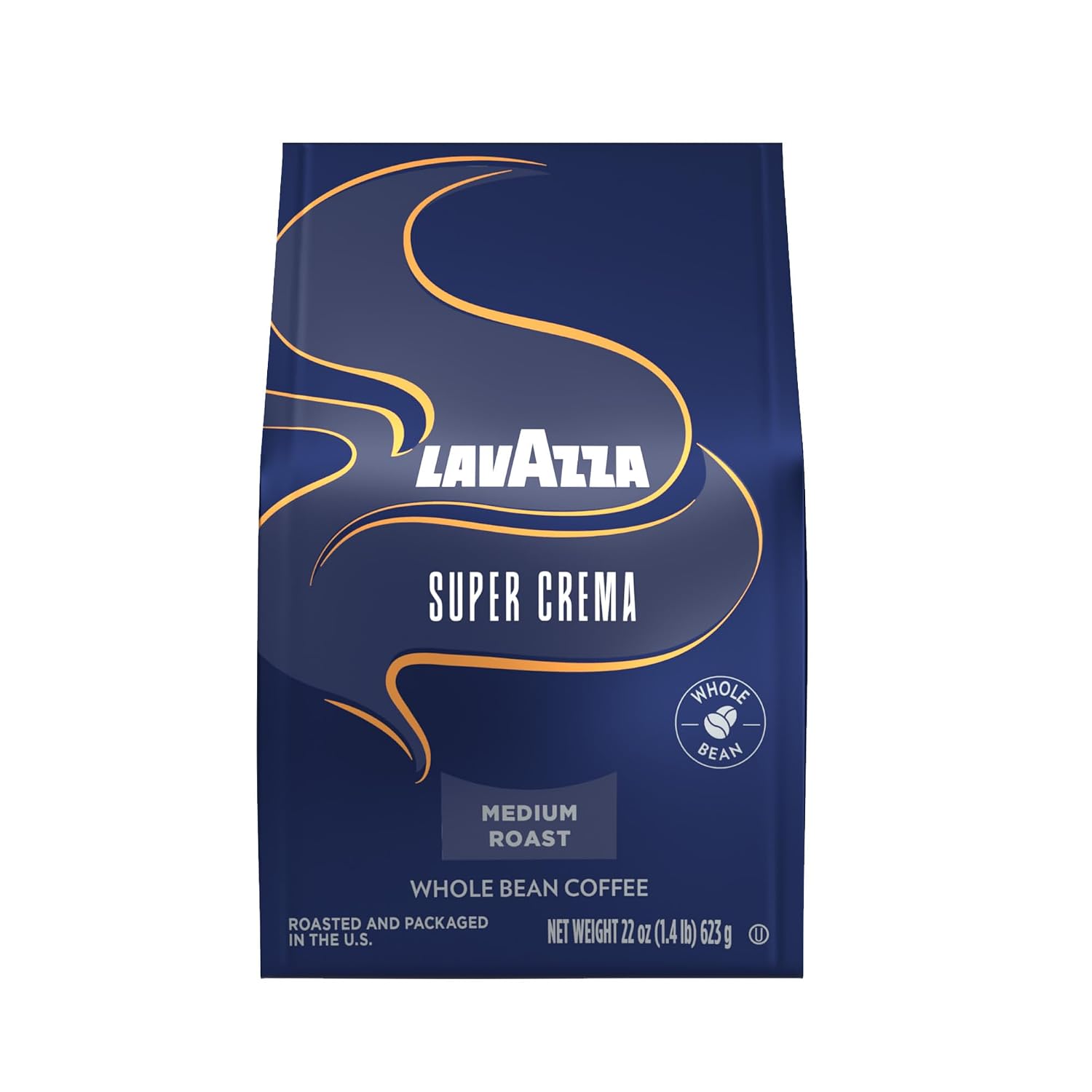 Lavazza Super Crema Whole Bean Coffee, Medium Espresso Roast, Arabica and Robusta Blend, 2.2 lb Bag, Package May Vary (Pack of 1)