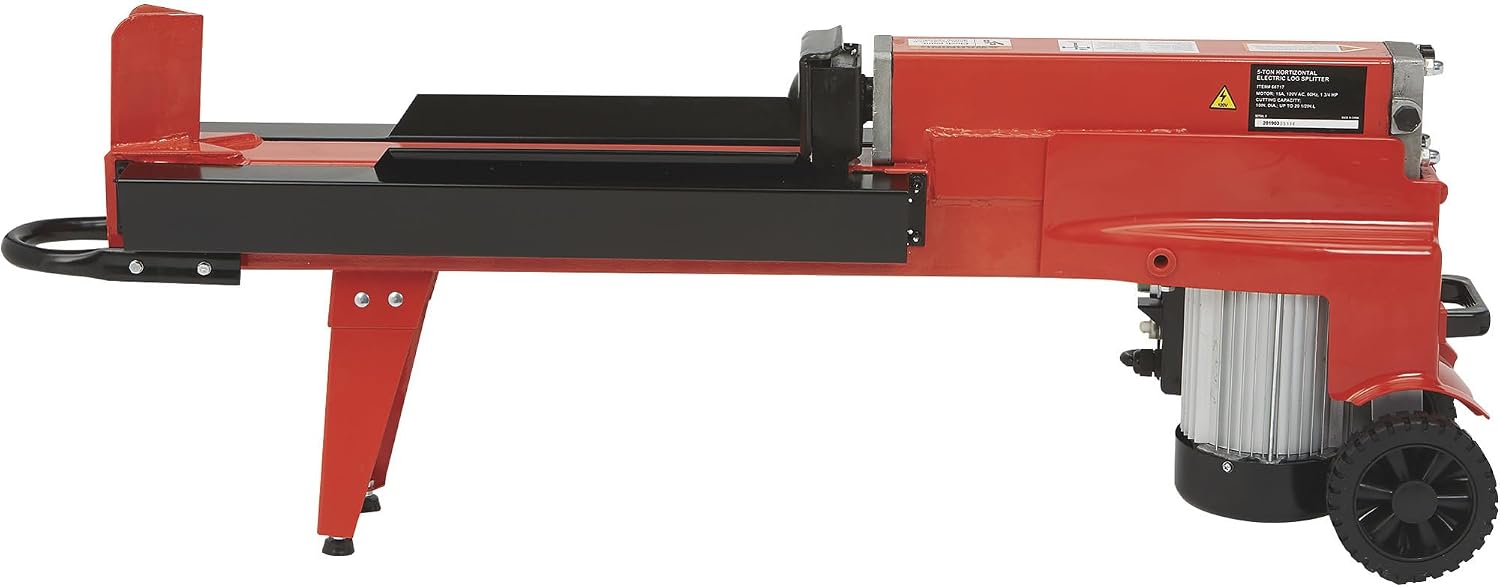Ironton Horizontal Electric Log Splitter, 5-Ton, 15 Amp, 120V Motor