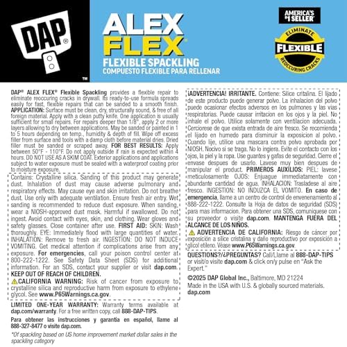 DAP Alex Flex Flexible Spackling, White, 16 Oz (7079818742)