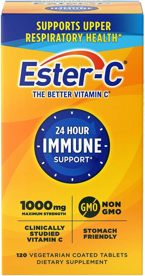 Ester-C Vitamin C, 1,000 mg, 60 Coated Tablets (Packaging May Vary)