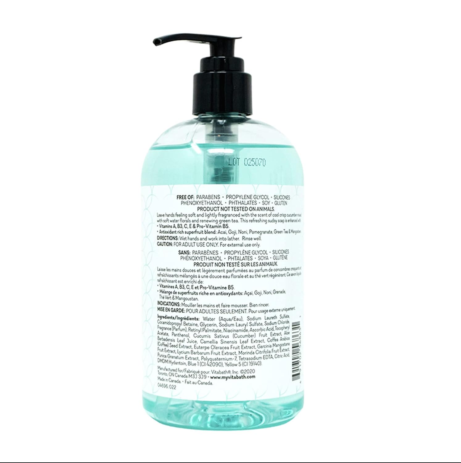 Vitabath CUCUMBER & WHITE TEA 16 fl oz Liquid Hand Soap 4pk