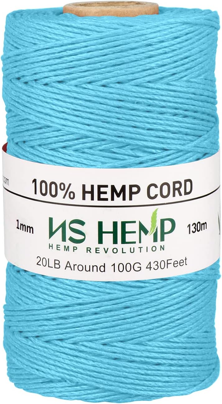 【 NS HEMP 】 Sustainable Hemp Twine Hemp Cord for Jewelry Making, Hemp Cord 1mm 130 Meters (026 RAW)