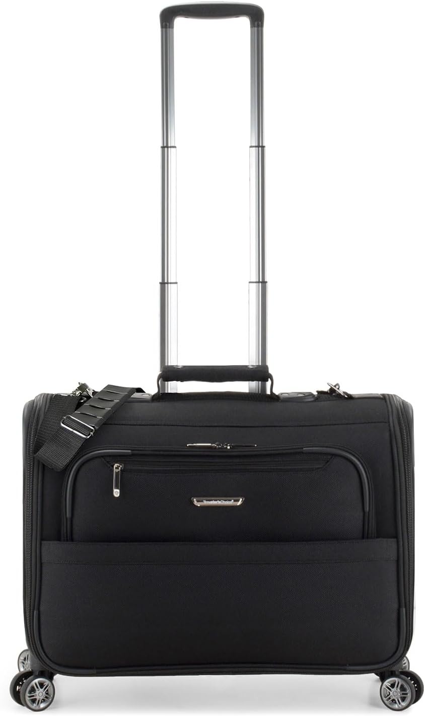 Traveler's Choice Carry-On Softside 8-Wheeled Spinner Garment Bag Luggage, Black, 21-Inch