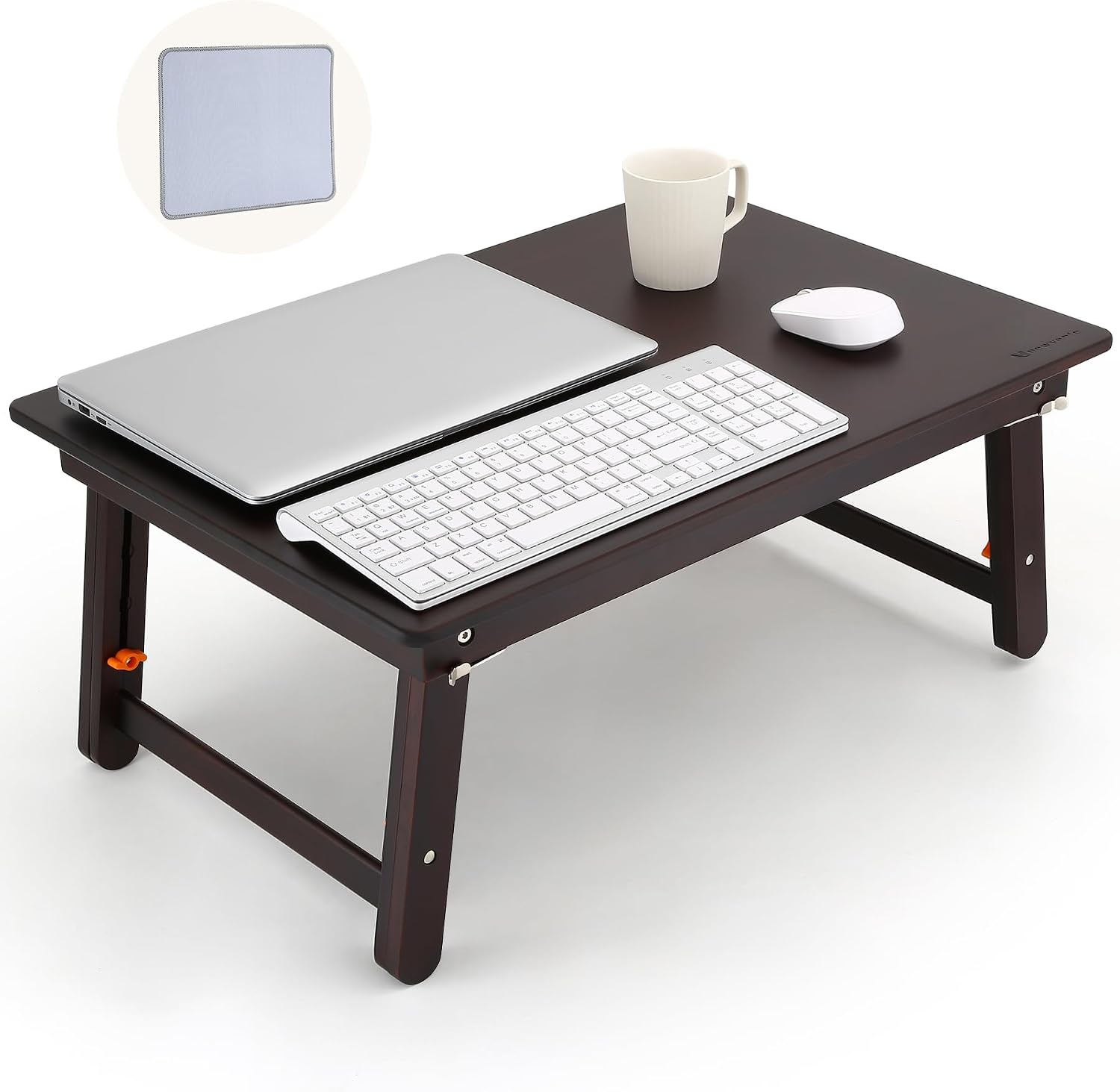 Nnewvante Large Floor Desk Foldable Tray for Adults, Bamboo 33.5 x 17.7in