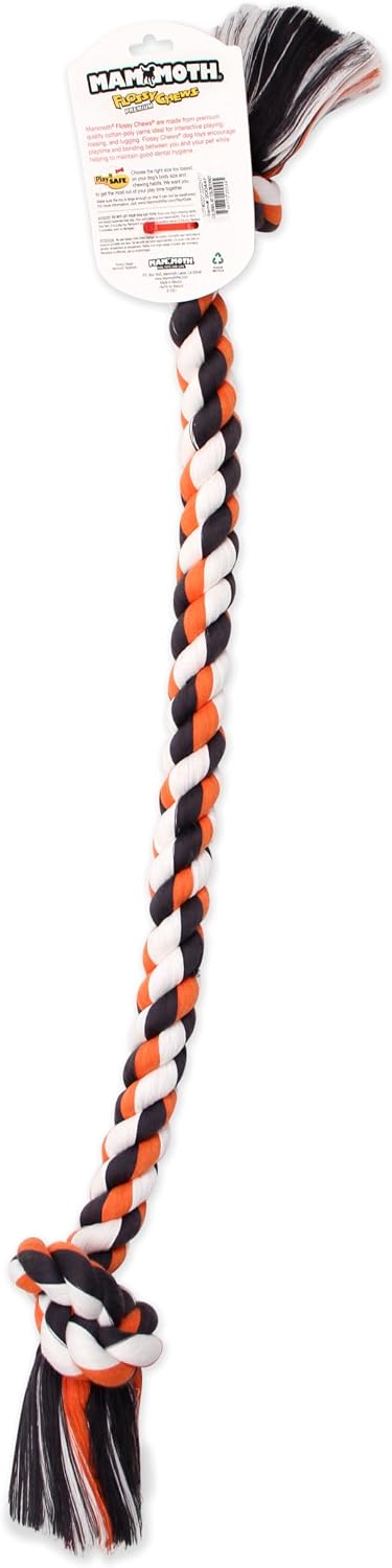 Mammoth Flossy Chews Color Rope Tug – Premium Cotton-Poly Tug Toy for Dogs – Interactive Dog Rope Toy – Tug Dog Chew Toy