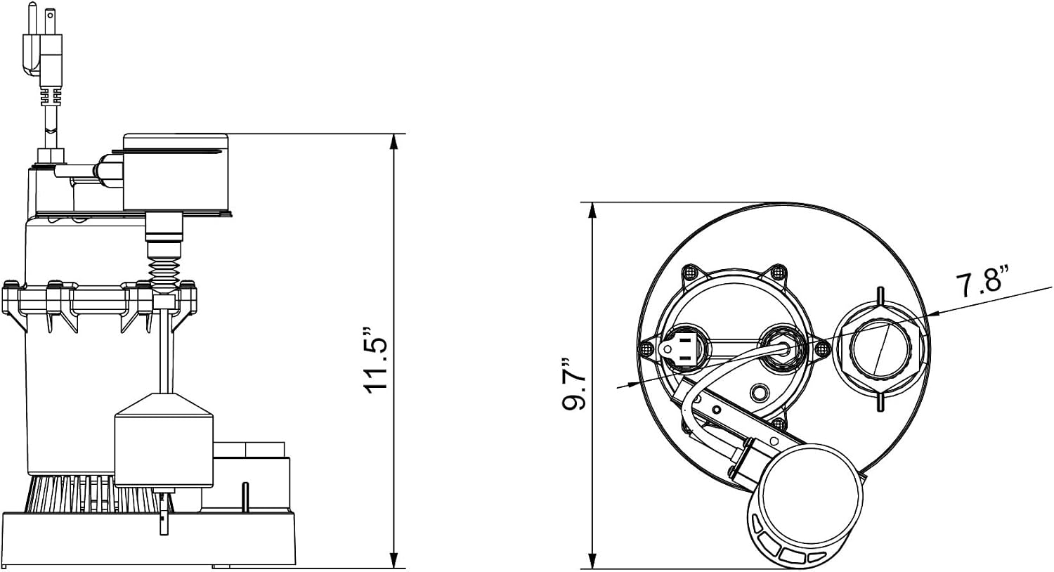 1/4 HP Laundry/Sink Tray Sump Pump (Model: SUM250ALV)