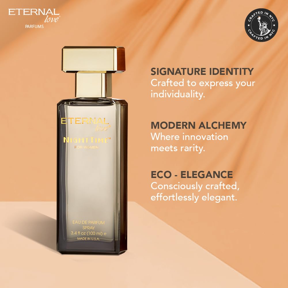 Eternal Love for Women - Long Lasting Eau de Parfum Spray - Premium Floral Fragrance with Peach & Sandalwood - Soft Feminine Scent - 3.4oz