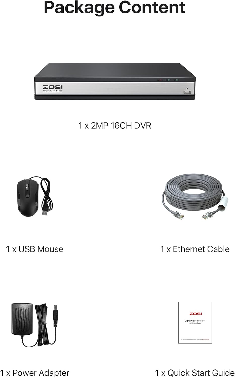 ZOSI H.265+ 8 Channel 3K Lite Security DVR Recorder, Hybrid 4-in-1, NO HDD | Support Analog AHD TVI CVI Cameras, Remote Access, AI Human Vehicle Detection, Alert Push, 8CH Surveillance DVR
