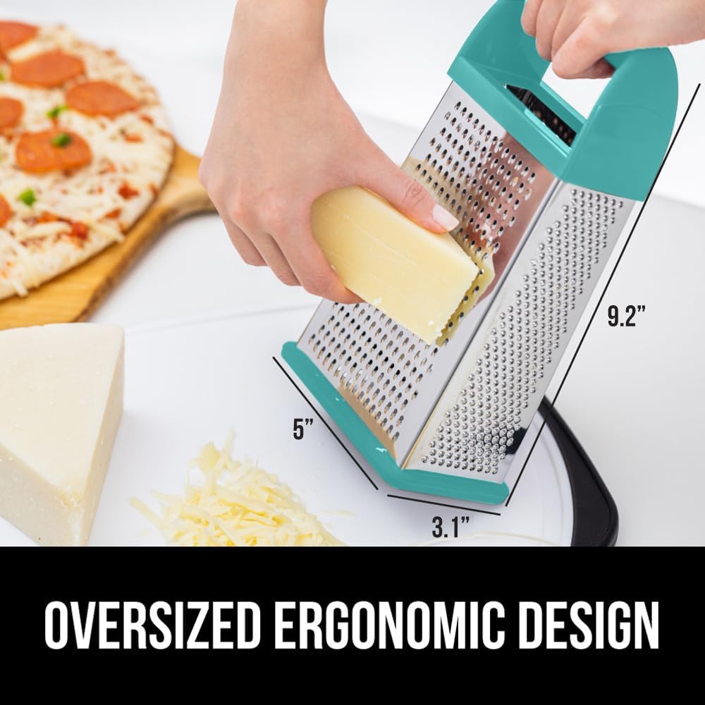 GORILLA GRIP® XL 4-Sided Stainless Steel BPA-Free Cheese Grater, Black