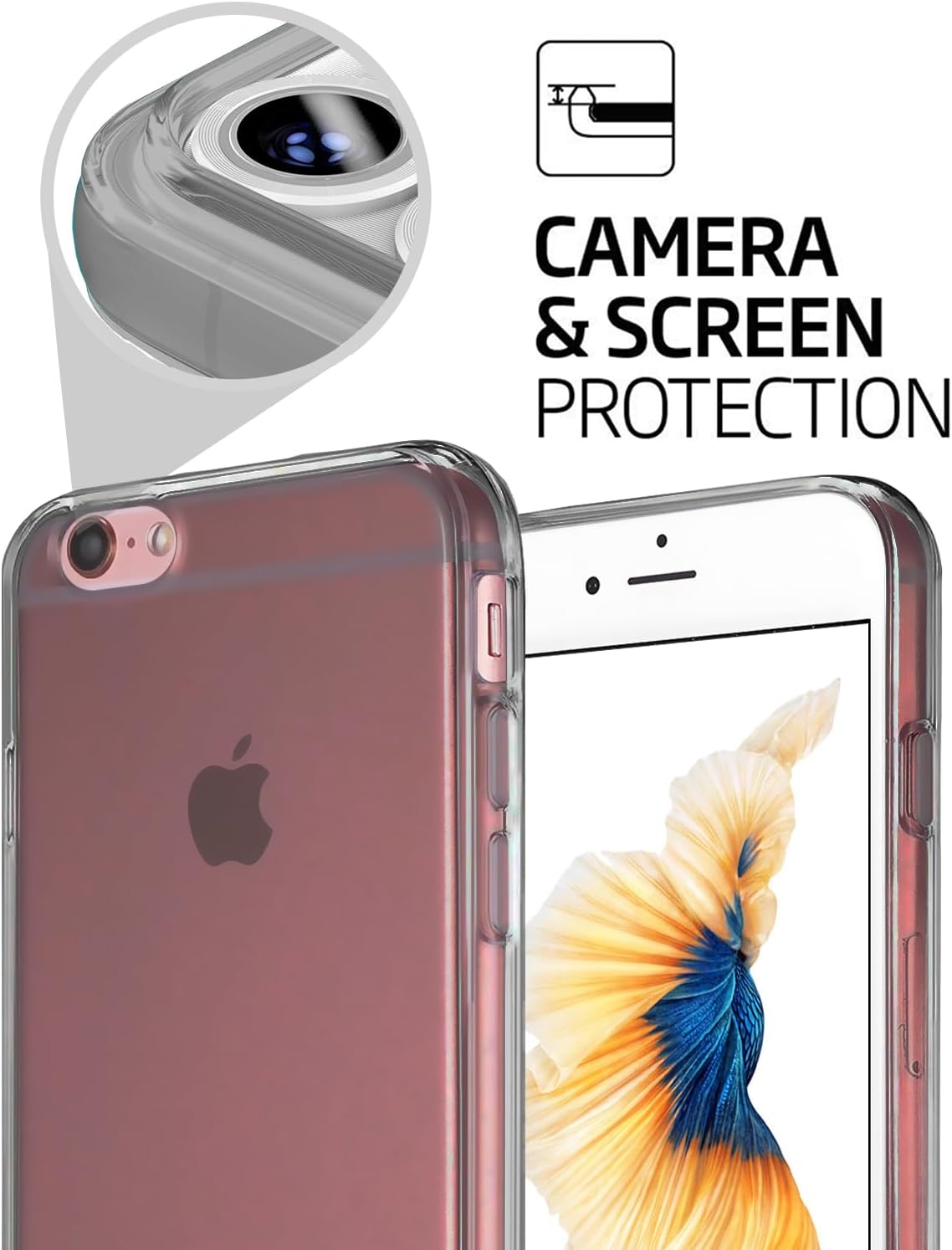 TENOC Phone Case Compatible with iPhone SE (2nd 2020 and 3rd 2022 Generation) & iPhone 7 & iPhone 8, Clear Case Shockproof Protective Bumper Slim Cover for 4.7 Inch