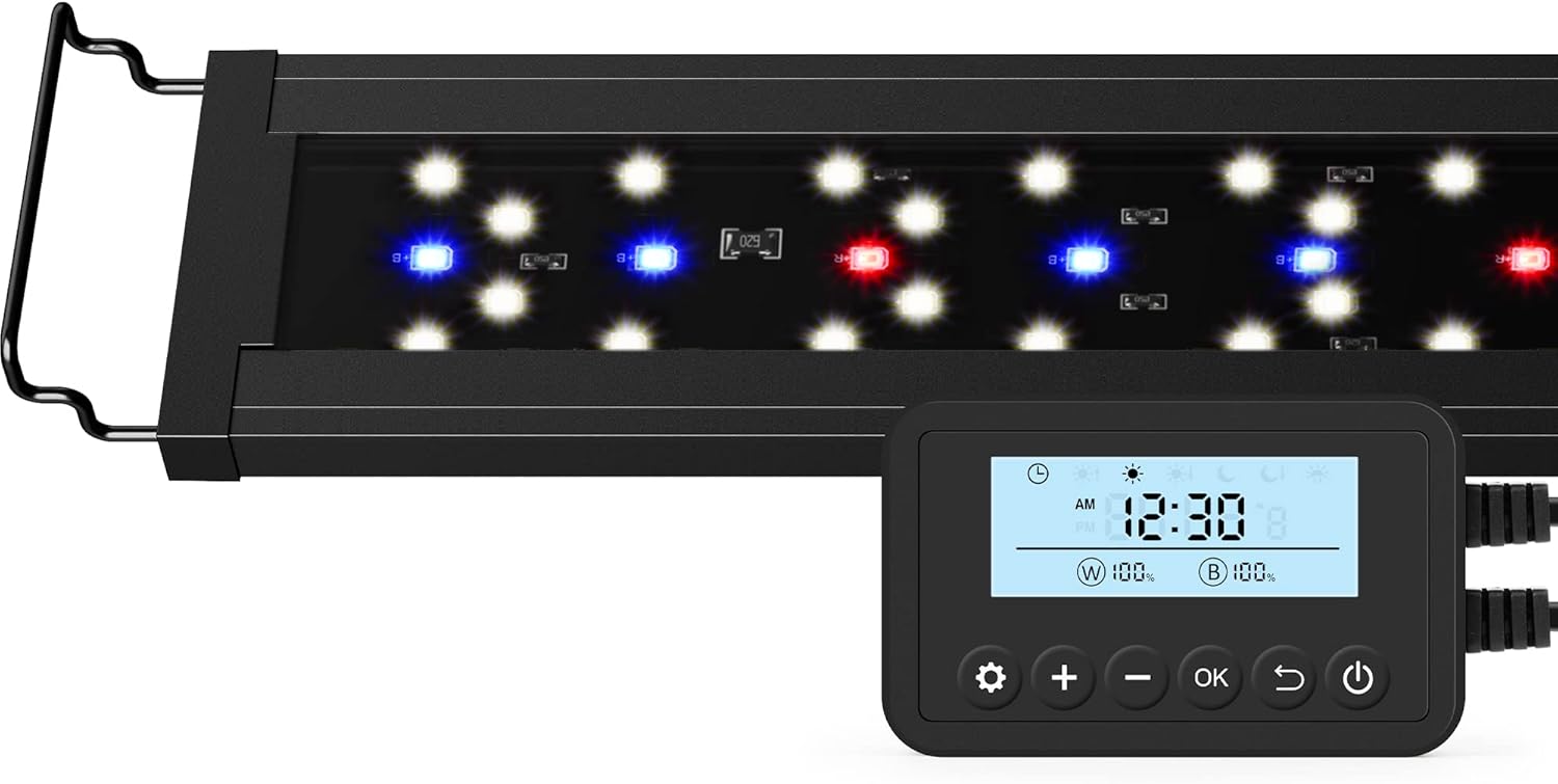 NICREW SkyLED Plus Aquarium Plant Light, Freshwater Fish Tank Light with Ramp Up and Dim Down