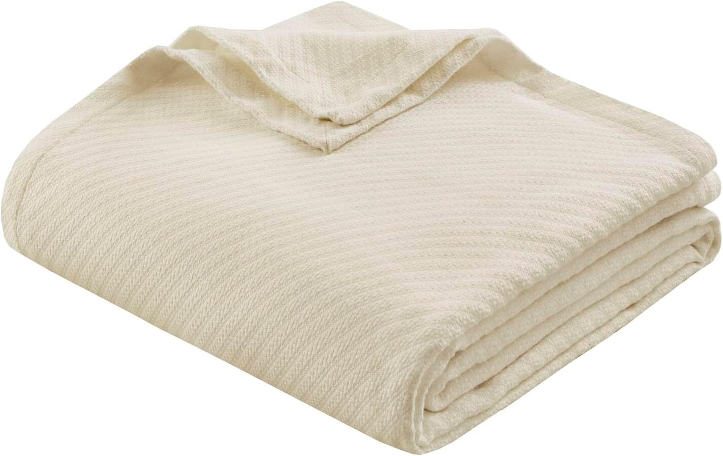 Madison Park Liquid Cotton Luxury Blanket Premium Soft Cozy 100% Ring Spun Cotton For Bed , Couch or Sofa, Full/Queen, Light Blue | Breathable Fabric for Bed or Couch, Diamond Pattern, Lightweight, OEKO-TEX Certified