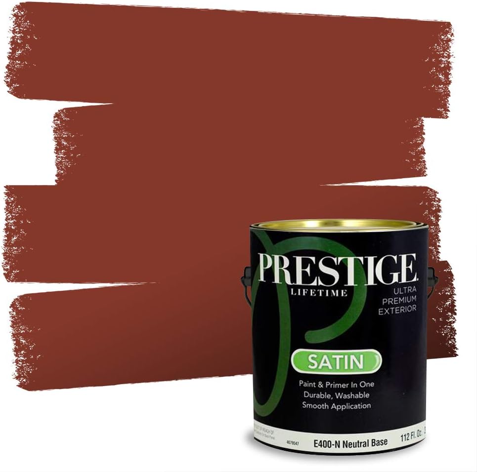 PRESTIGE Paints Exterior Paint and Primer In One, 1-Gallon, Satin, Comparable Match of Sherwin Williams* Grandeur Plum*